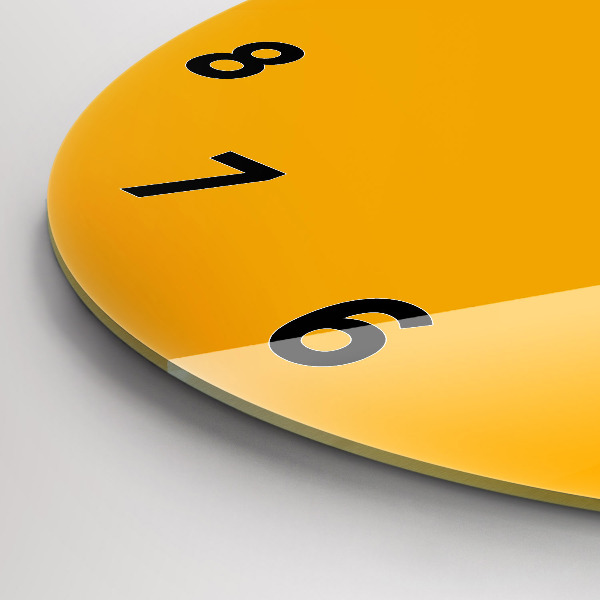 Round glass clock Dark Yellow