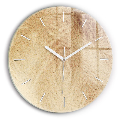 Round glass clock Golden abstraction