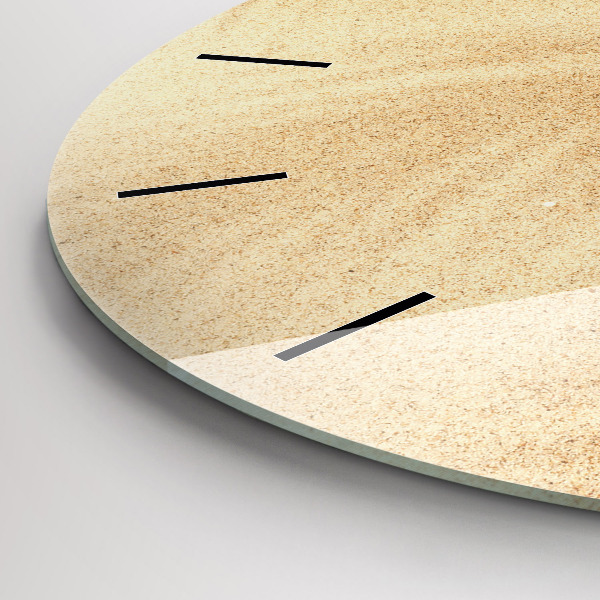 Round glass clock Golden abstraction