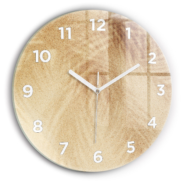 Round glass clock Golden abstraction