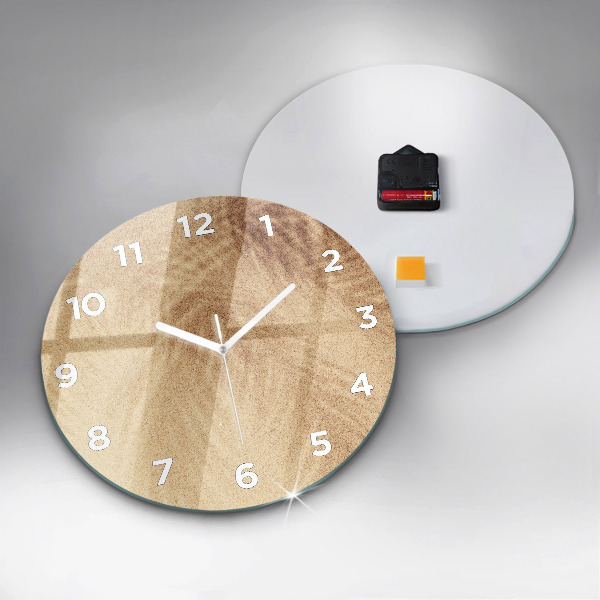 Round glass clock Golden abstraction