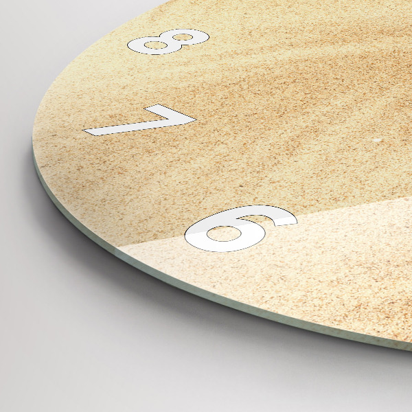 Round glass clock Golden abstraction