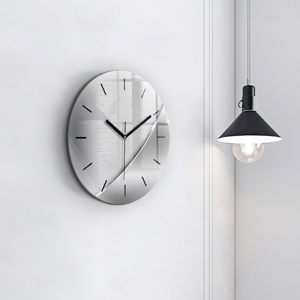 Round glass clock Silver pattern