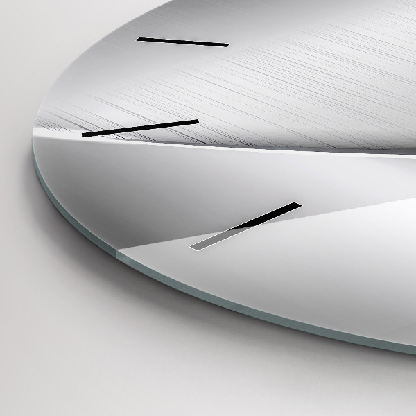 Round glass clock Silver pattern