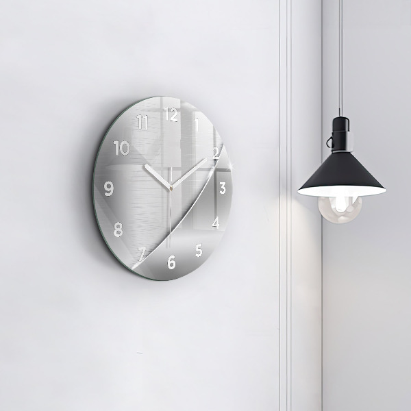 Round glass clock Silver pattern