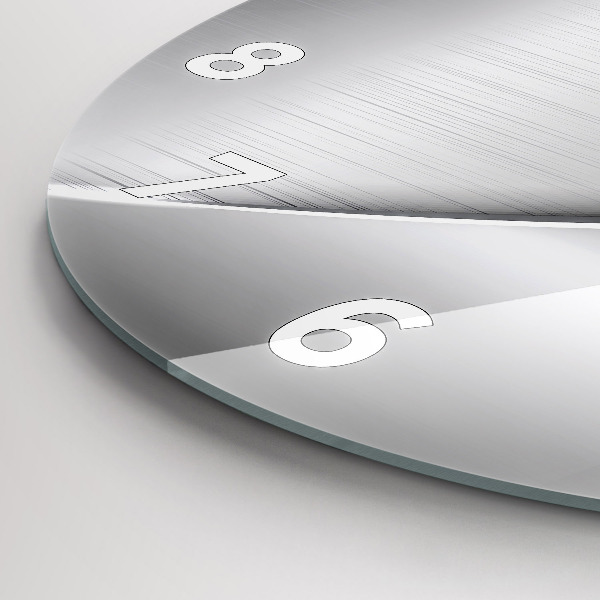 Round glass clock Silver pattern