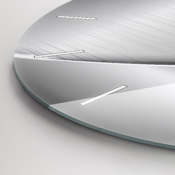 Round glass clock Silver pattern