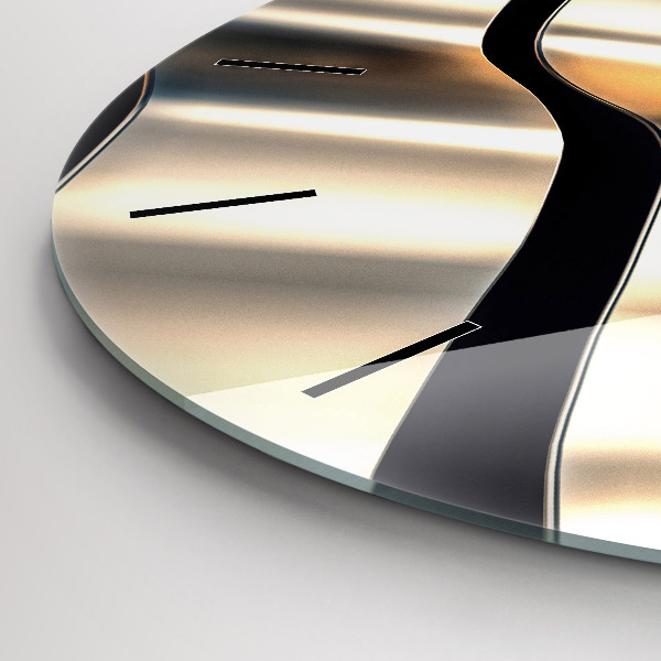 Round glass clock Silver pattern