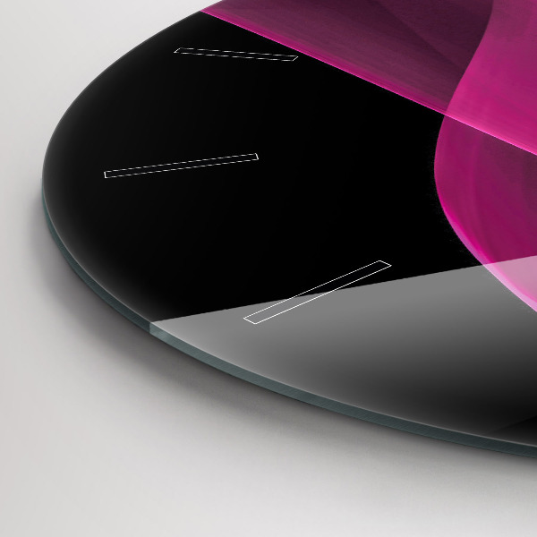 Round glass clock Pink abstraction