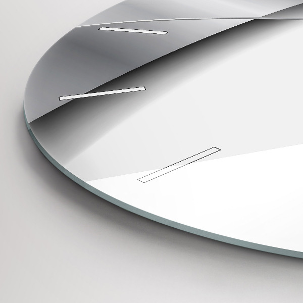 Round glass clock Silver abstraction
