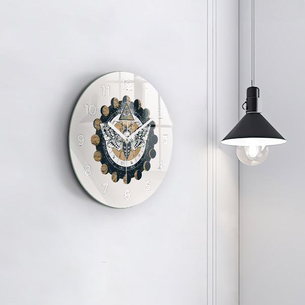 Round glass clock Moon Phases and the Eye