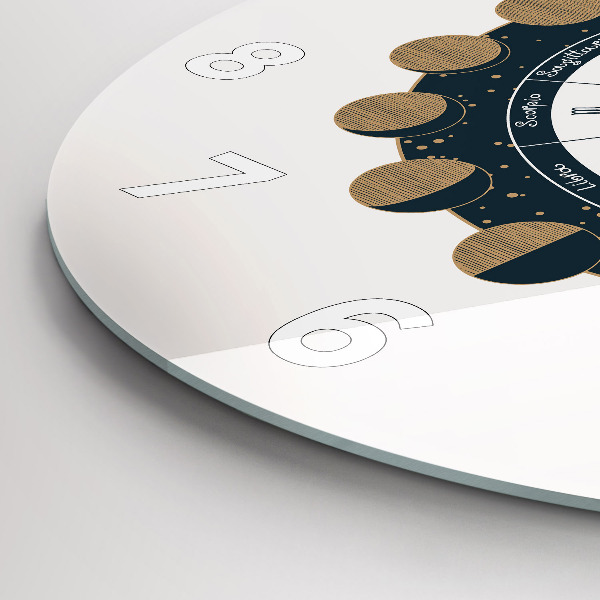 Round glass clock Moon Phases and the Eye