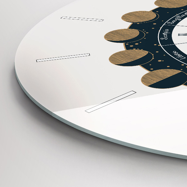 Round glass clock Moon Phases and the Eye
