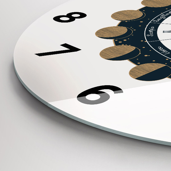 Round glass clock Moon Phases and the Eye