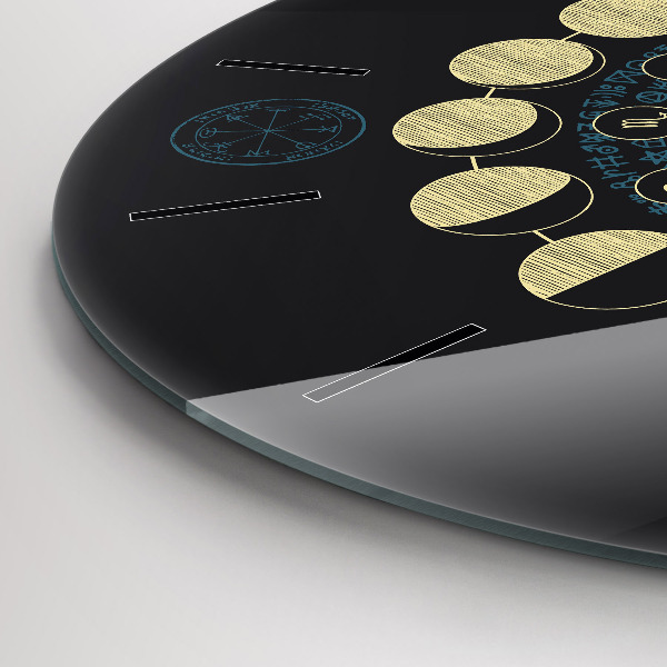 Round glass clock Moon Phases and Insect