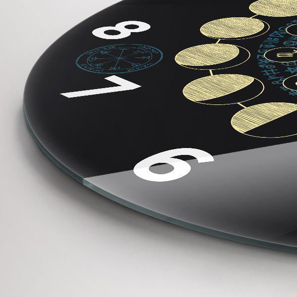 Round glass clock Moon Phases and Insect