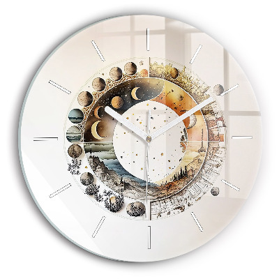 Round glass clock Astronomy clock