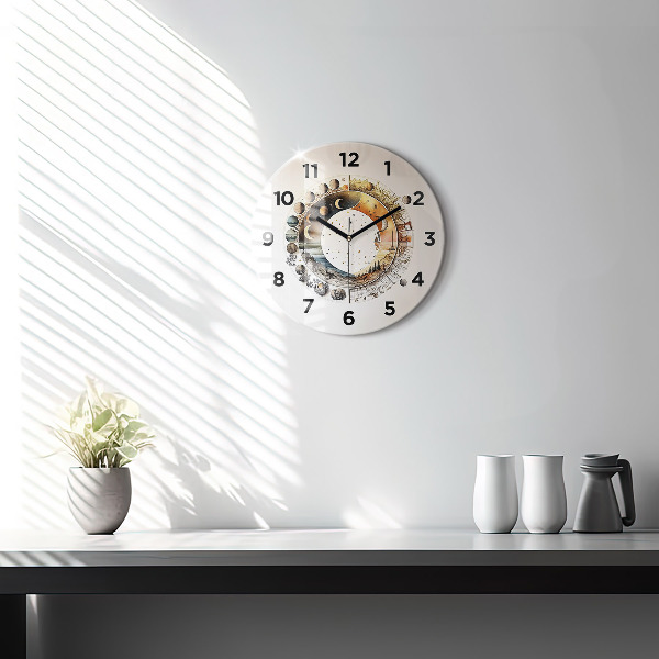 Round glass clock Astronomy clock