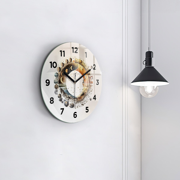 Round glass clock Astronomy clock