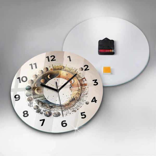 Round glass clock Astronomy clock