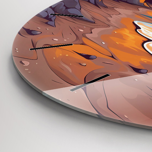 Round glass clock Fairytale ocean and sun