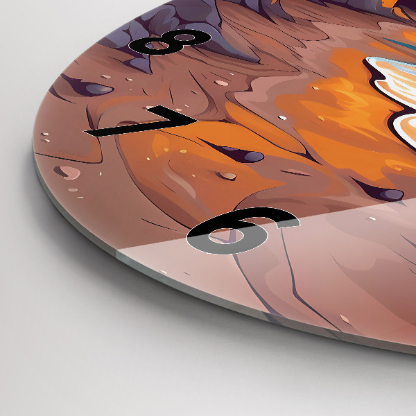 Round glass clock Fairytale ocean and sun