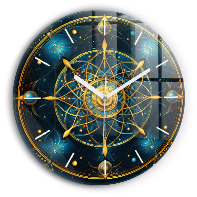 Round glass clock Horoscope clock