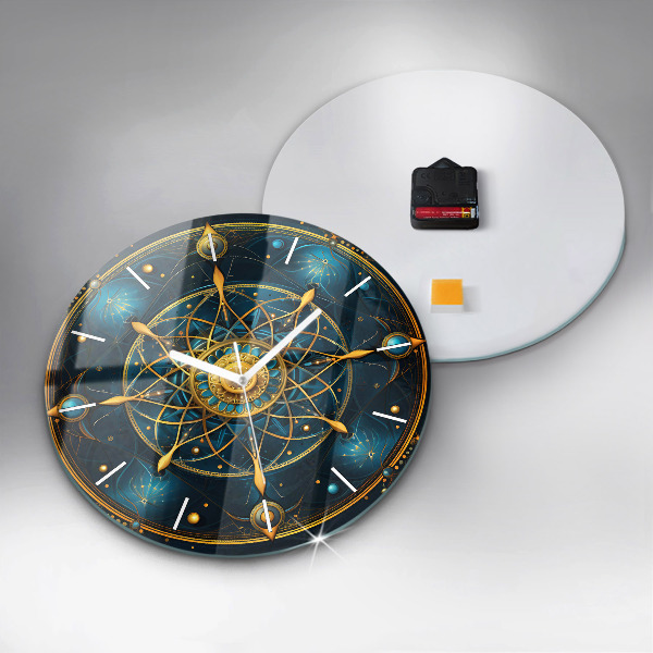 Round glass clock Horoscope clock