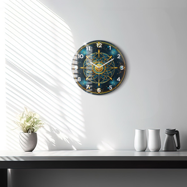 Round glass clock Horoscope clock