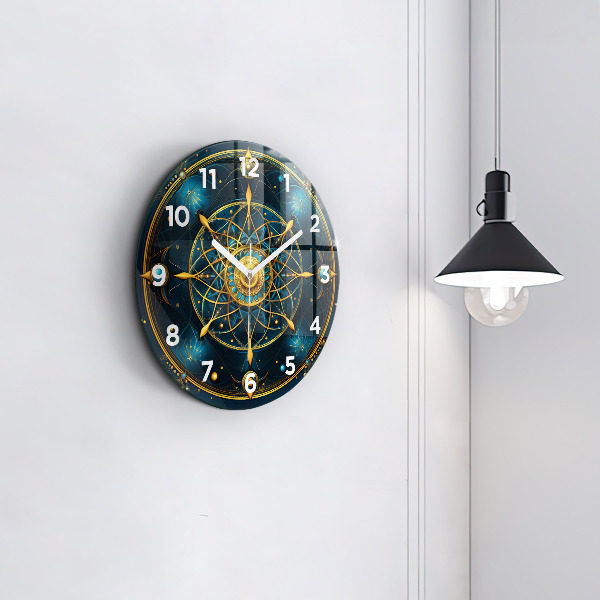 Round glass clock Horoscope clock