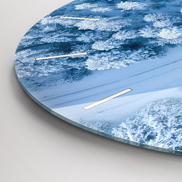 Round glass clock Forest from a drone