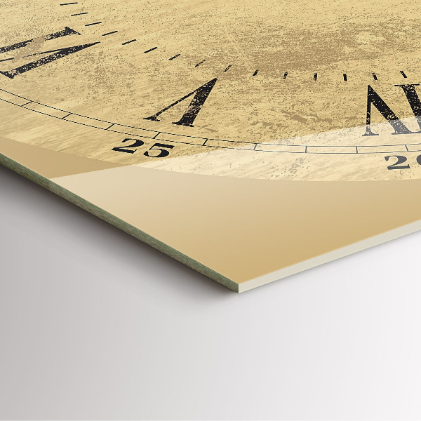 Square glass clock Brown Roman numerals
