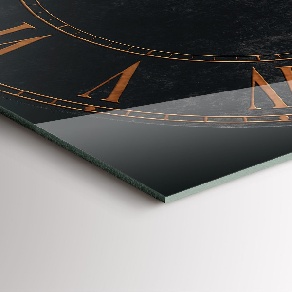 Square glass clock Old Roman numerals