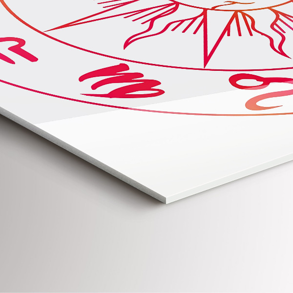 Square glass clock Colorful zodiac signs