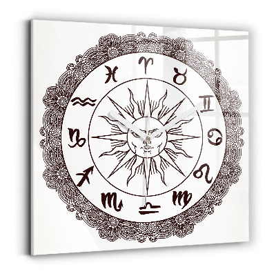 Square glass clock Decorative zodiacs