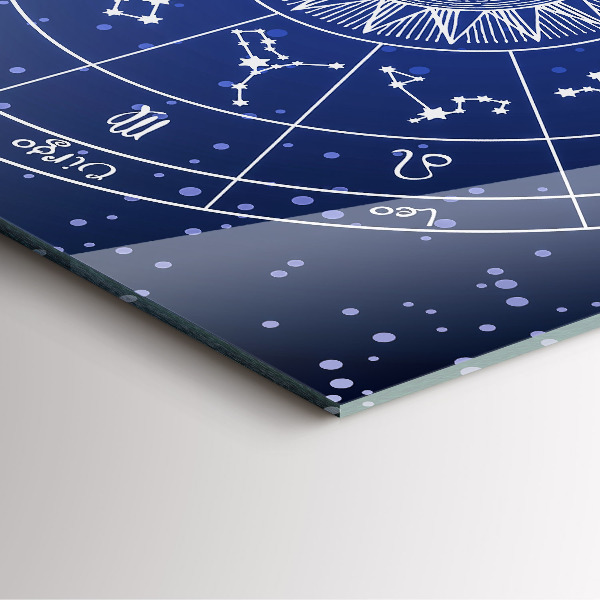 Square glass clock Zodiac constellations