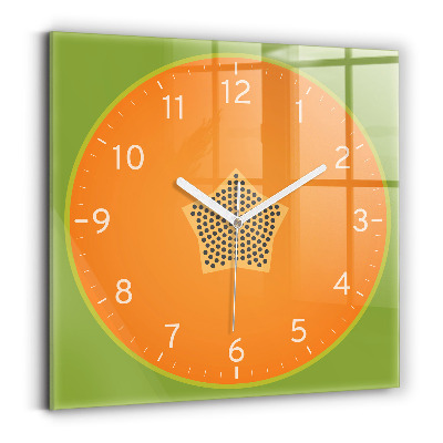 Square glass clock Papaya fruit