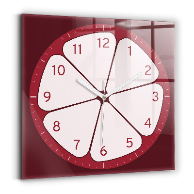 Square glass clock Sliced fruit