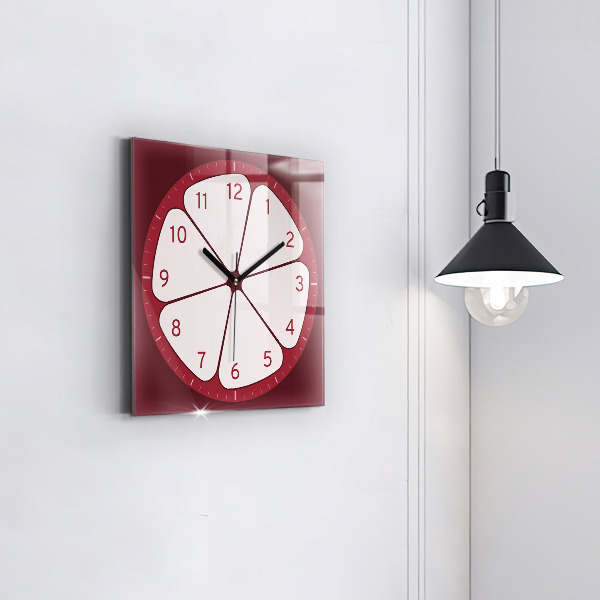 Square glass clock Sliced ​​fruit