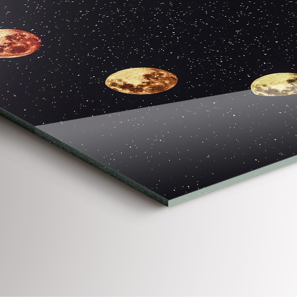 Square glass clock Moon phases