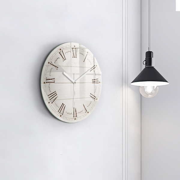 Round clock glass Roman Numerals