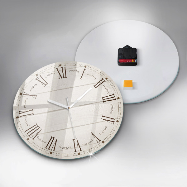 Round clock glass Roman Numerals
