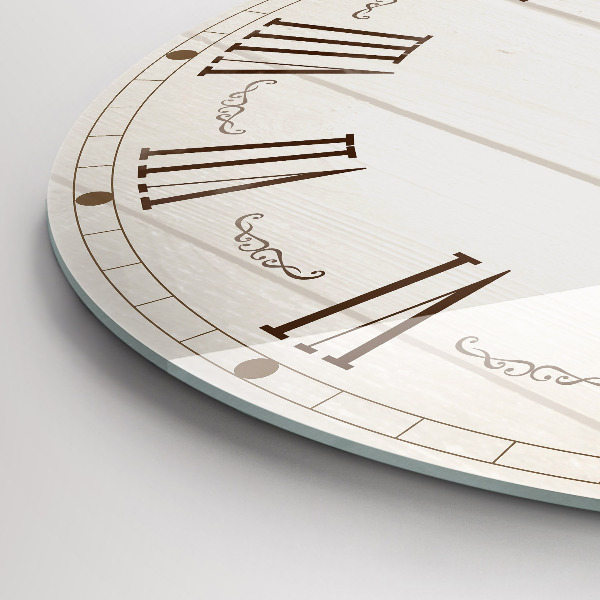 Round clock glass Roman Numerals