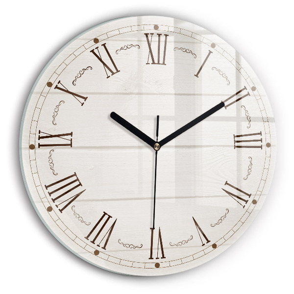 Round clock glass Roman Numerals