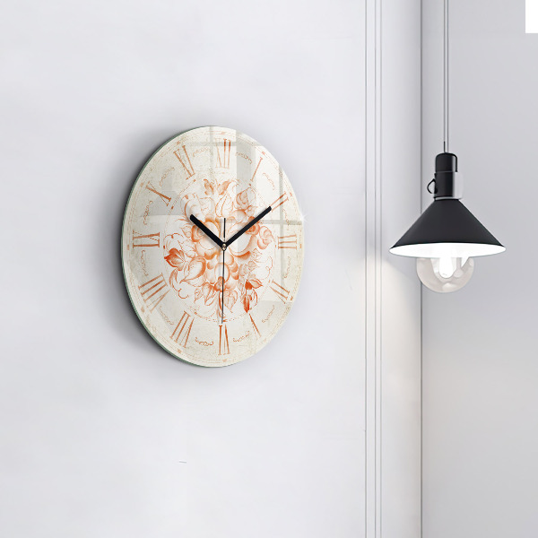 Round clock glass Roman Theme