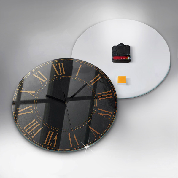 Round clock glass Old Roman Numerals