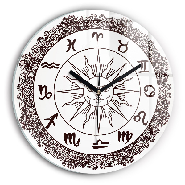 Round clock glass Decorative Zodiacs