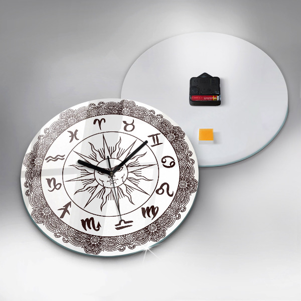 Round clock glass Decorative Zodiacs