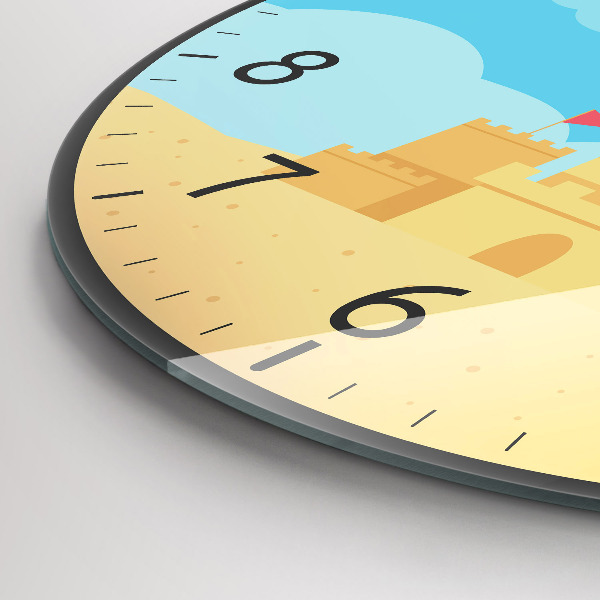 Round clock glass Sand Castle