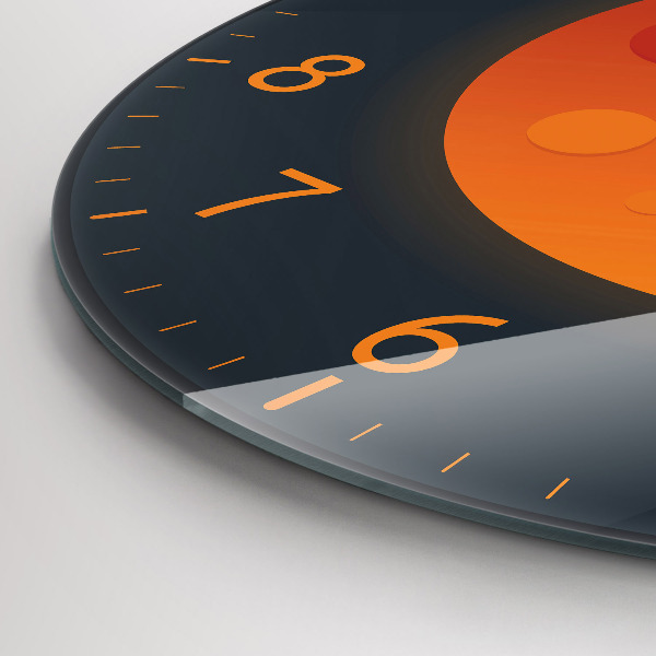 Round clock glass Full Moon